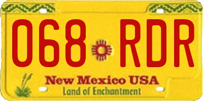 NM license plate 068RDR