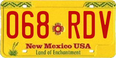 NM license plate 068RDV