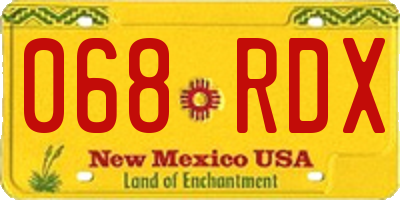 NM license plate 068RDX