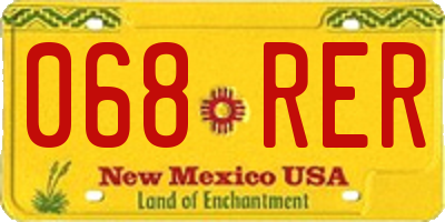 NM license plate 068RER