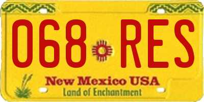 NM license plate 068RES