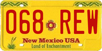 NM license plate 068REW