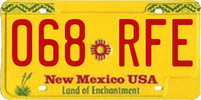 NM license plate 068RFE