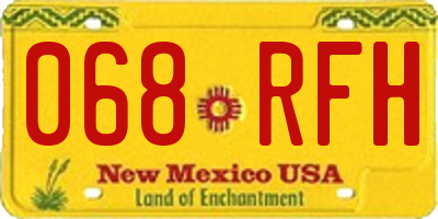 NM license plate 068RFH