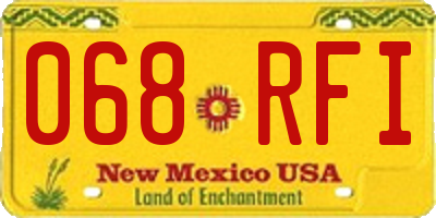 NM license plate 068RFI