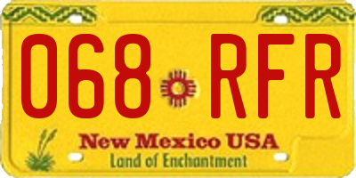 NM license plate 068RFR