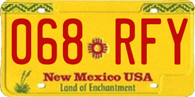 NM license plate 068RFY
