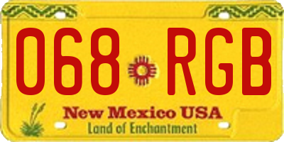 NM license plate 068RGB