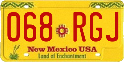 NM license plate 068RGJ