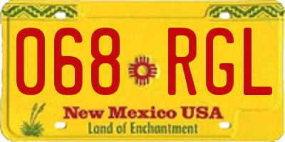 NM license plate 068RGL