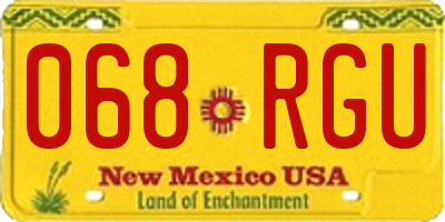NM license plate 068RGU