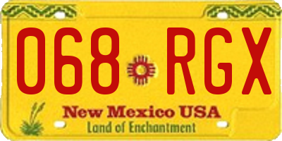 NM license plate 068RGX