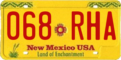 NM license plate 068RHA
