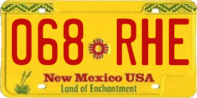 NM license plate 068RHE