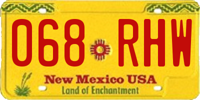 NM license plate 068RHW