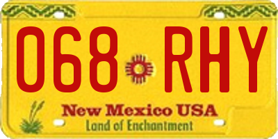 NM license plate 068RHY
