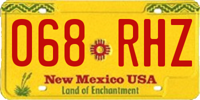 NM license plate 068RHZ