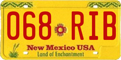 NM license plate 068RIB