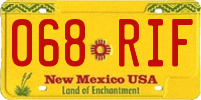 NM license plate 068RIF