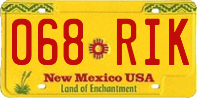 NM license plate 068RIK