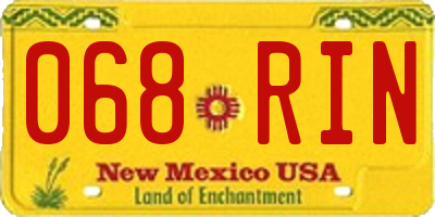 NM license plate 068RIN