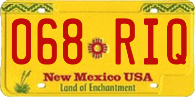 NM license plate 068RIQ