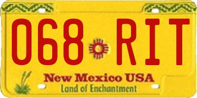 NM license plate 068RIT