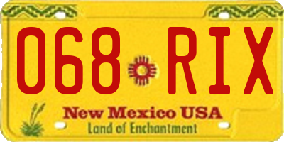NM license plate 068RIX