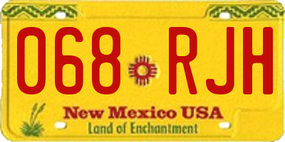 NM license plate 068RJH