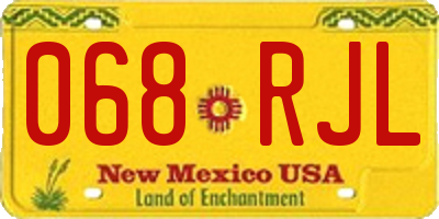 NM license plate 068RJL