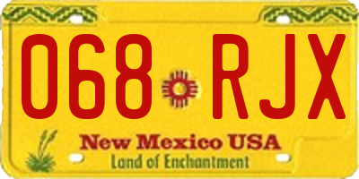 NM license plate 068RJX
