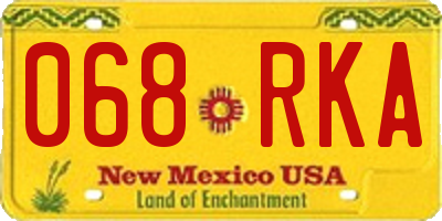 NM license plate 068RKA