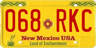NM license plate 068RKC
