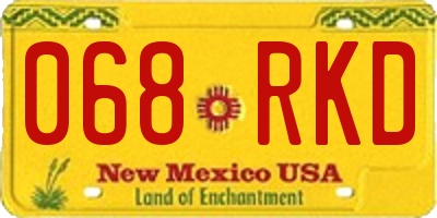 NM license plate 068RKD