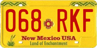 NM license plate 068RKF
