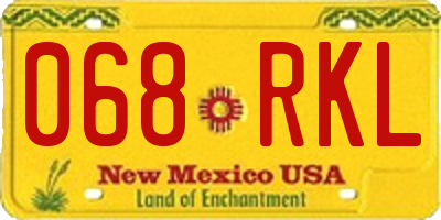 NM license plate 068RKL
