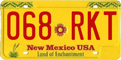 NM license plate 068RKT