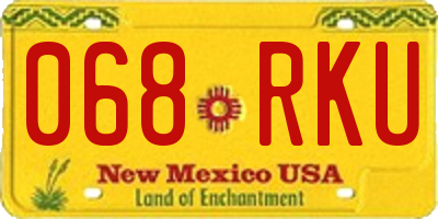 NM license plate 068RKU