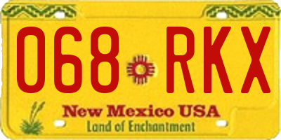 NM license plate 068RKX