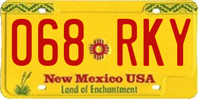NM license plate 068RKY