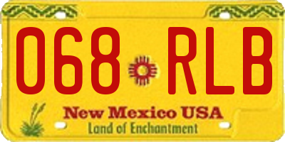 NM license plate 068RLB