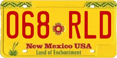 NM license plate 068RLD