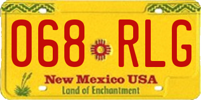 NM license plate 068RLG