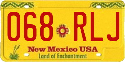 NM license plate 068RLJ