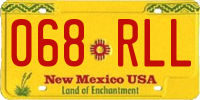 NM license plate 068RLL