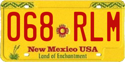 NM license plate 068RLM