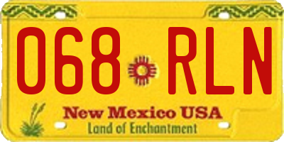 NM license plate 068RLN