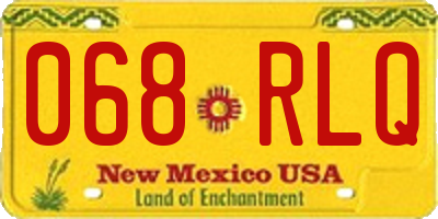 NM license plate 068RLQ