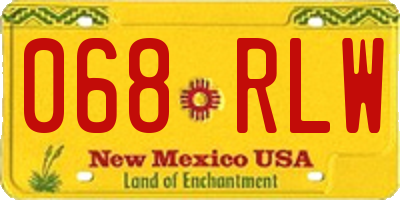 NM license plate 068RLW