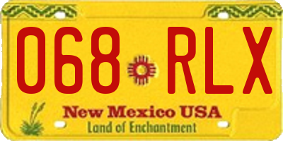 NM license plate 068RLX